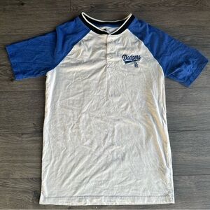 LA Dodgers New Era Raglan Henley Shirt size Small